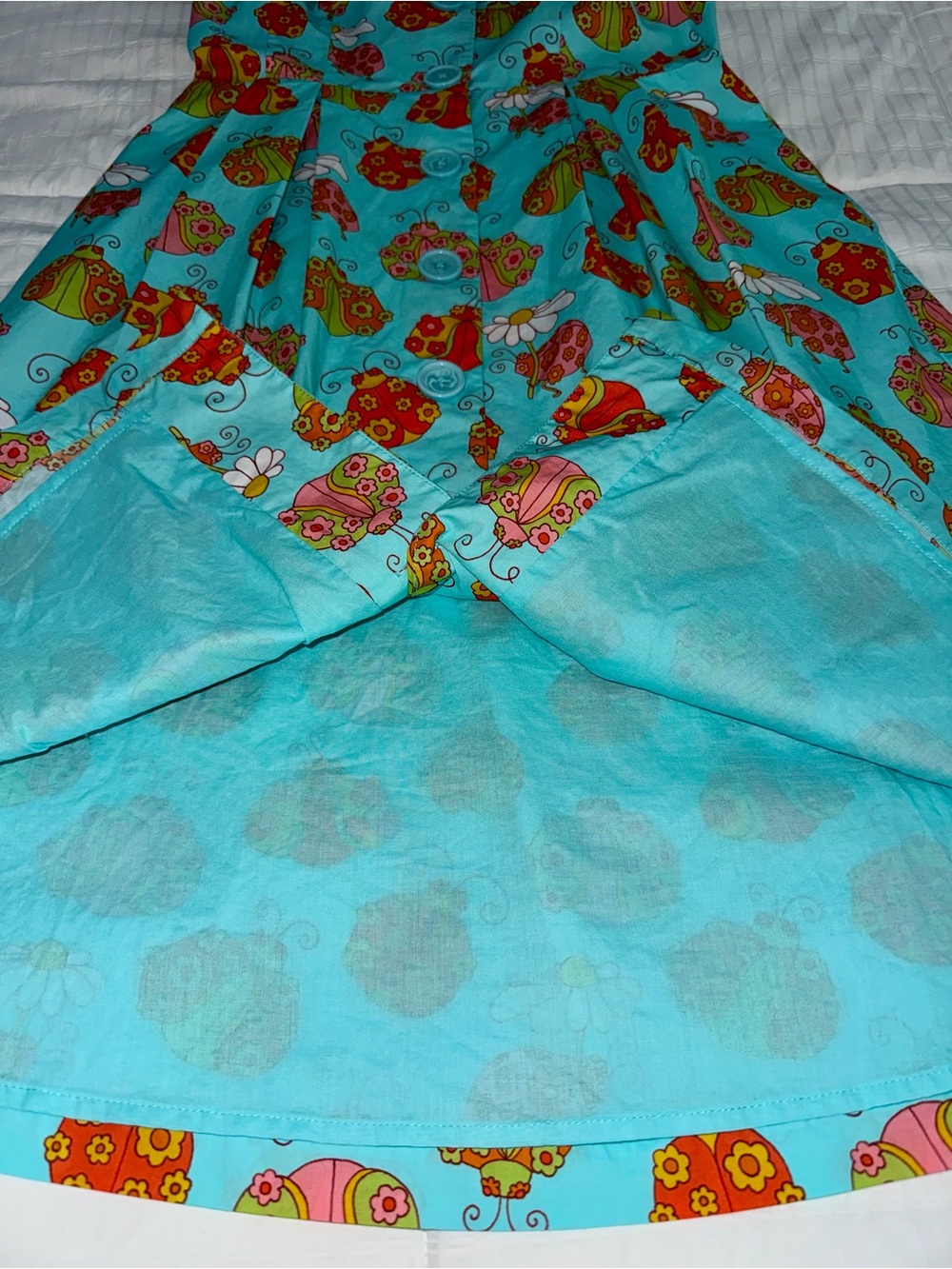 ModCloth Ladybug Print Halter Dress Size Small Retro Novelty A-Line Cottagecore - Picture 6 of 7
